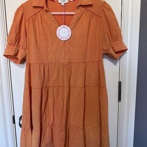 Umgee Women's Casual Rust/Orange Color Dress